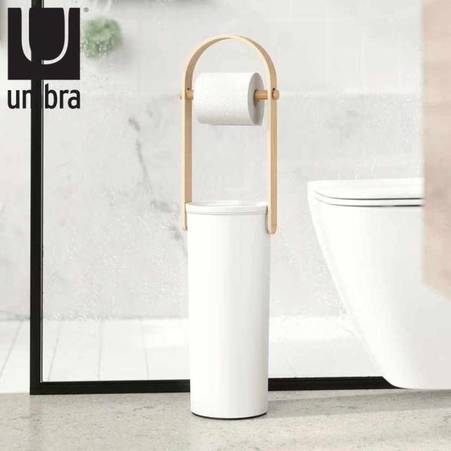 umbra トイレットペーパースタンド ベルウッド ホルダー スタンド （ アンブラ トイレットペーパーホルダー トイレ 収納 ペーパーホルダー おしゃれ トイレットペーパー 予備 自立 小物置き 棚 スマホ置き スリム トイレ収納 ）