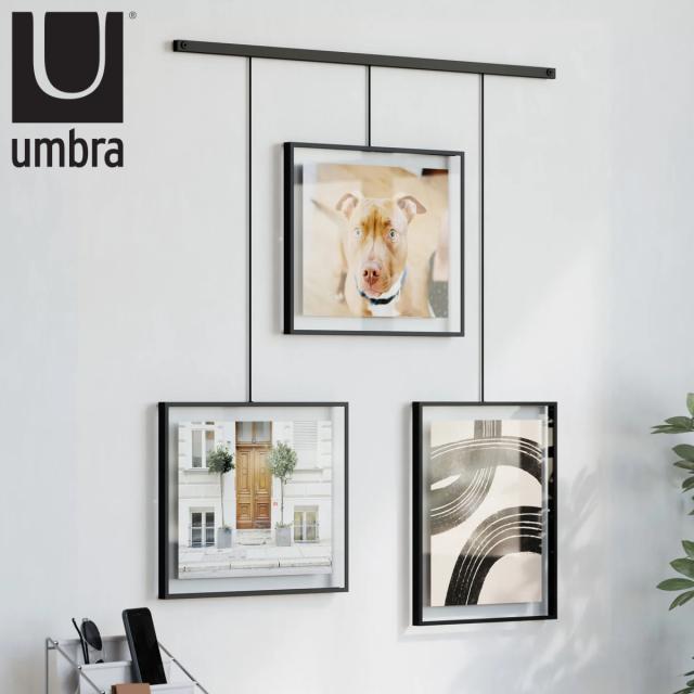 umbra フォトフレーム 壁掛け イグジビット フォトディスプレイ （ アンブラ 写真立て ウォール 写真たて おしゃれ 吊るす 3枚 縦 横 写真フレーム 吊り下げ 写真入れ インテリア フォト 写真 壁 六切り 6切 ）