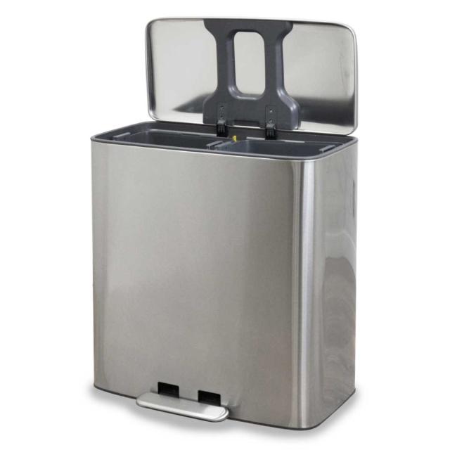 ゴミ箱 56L 28Lx2 bcl ステンレス 分別 （ ごみ箱 56l 28リットル 28l ダストボックス ペダル フタ付き ワイド シンプル キッチン リビング おしゃれ 安全 お手入れ簡単 ゴミ箱 ふた付き ゴミ箱 おしゃれ）_8