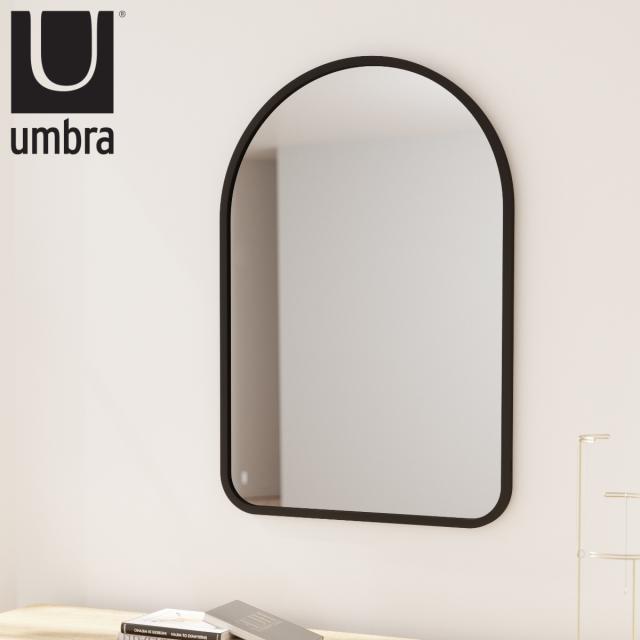 umbra ハブ アーチド ミラー 61×91cm （ アンブラ 鏡 壁掛け ウォールミラー かがみ アーチ型 洗面 玄関 リビング 北欧風 ラバーフレーム おしゃれ スタイリッシュ インテリア ブラック ）