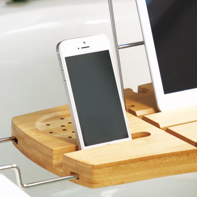 バススタンド umbra アンブラ アクアラ バスタブキャディ お風呂 スタンド スマホスタンド （ タブレットスタンドラック バスタブトレー バスラック スマホ タブレット 伸縮 収納 半身浴 バスタイム 浴槽 読書 お風呂収納 ）_19
