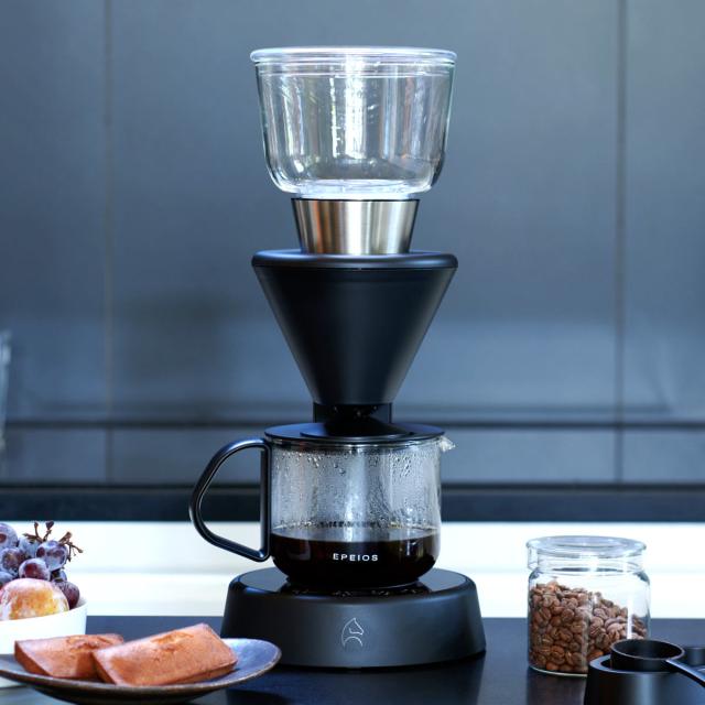 EPEIOS スマートコーヒーメーカー Mocca （ エペイオス 4~5杯用 3種類の抽出モード 抽出率高い アプリ予約 保温機能 おしゃれ エルメスデザイナーによるデザイン コーヒーサーバー付き 人気 大容量 スタイリッシュ ）