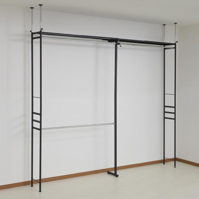 突っ張り ハンガーラック ハイタイプ スーパーワイド 幅140〜250cm