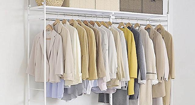 突っ張り ハンガーラック 幅120〜200cm 高さ220〜285cm ダブルハンガー ハイタイプ ワイド （ つっぱり ラック 突っ張りラック 伸縮 収納 棚 クローゼット 突っ張りハンガーラック 突っ張り棚 天井 壁面収納 衣類収納 ）_6