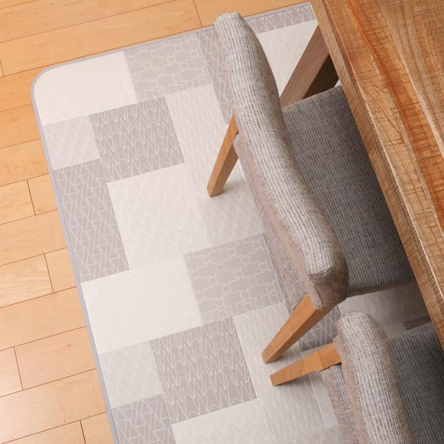 引っ敷き 182×182糎 引っ敷き リトム 既製大きさ （ 撥水 拭ける 瓦 ダイニングラグマット 立ち会い場つや消し 撥水産業 抗菌 防菌類 雨合羽 防炎 日本製 リビング 夕めし お子さん御部屋 耐久性 ）