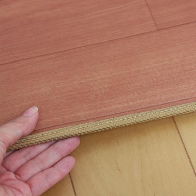 ラグ 182×182cm ダイニングラグ サクラ 消臭タイプ 既製サイズ （ 撥水 拭ける 木目 木目調 マット フロアマット 正方形 撥水加工 消臭加工 抗菌 防カビ 防水 防炎 日本製 リビング ダイニング 子ども部屋 ）