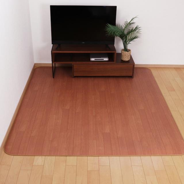 ラグ 182×182cm ダイニングラグ サクラ 消臭タイプ 既製サイズ （ 撥水 拭ける 木目 木目調 マット フロアマット 正方形 撥水加工 消臭加工 抗菌 防カビ 防水 防炎 日本製 リビング ダイニング 子ども部屋 ）