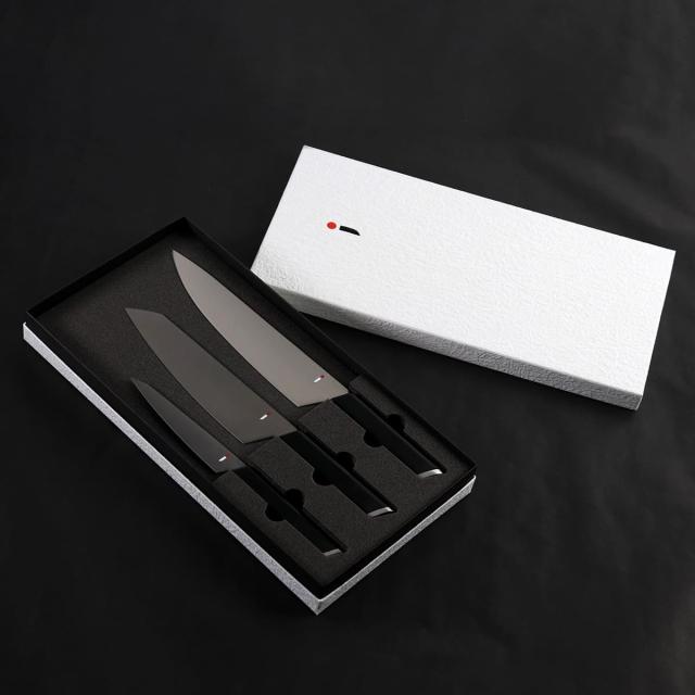 包丁 3本セット NiNJA cool kitchen ware 三徳包丁 牛刀 ペティナイフ 日本製 （ 牛刀包丁 果物ナイフ 料理包丁 包丁セット 関 ニンジャ キッチンナイフ 果物包丁 シェフナイフ 文化包丁 万能包丁 ナイフ 庖丁 黒 ブラック ）_11