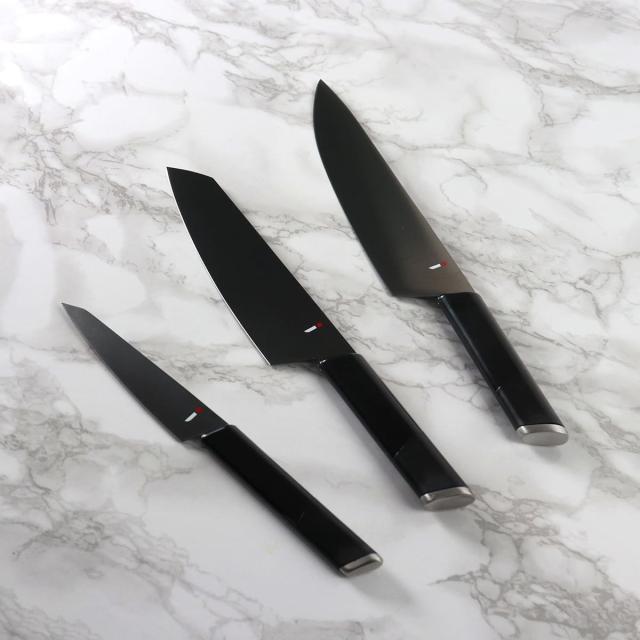 包丁 3本セット NiNJA cool kitchen ware 三徳包丁 牛刀 ペティナイフ 日本製 （ 牛刀包丁 果物ナイフ 料理包丁 包丁セット 関 ニンジャ キッチンナイフ 果物包丁 シェフナイフ 文化包丁 万能包丁 ナイフ 庖丁 黒 ブラック ）_12