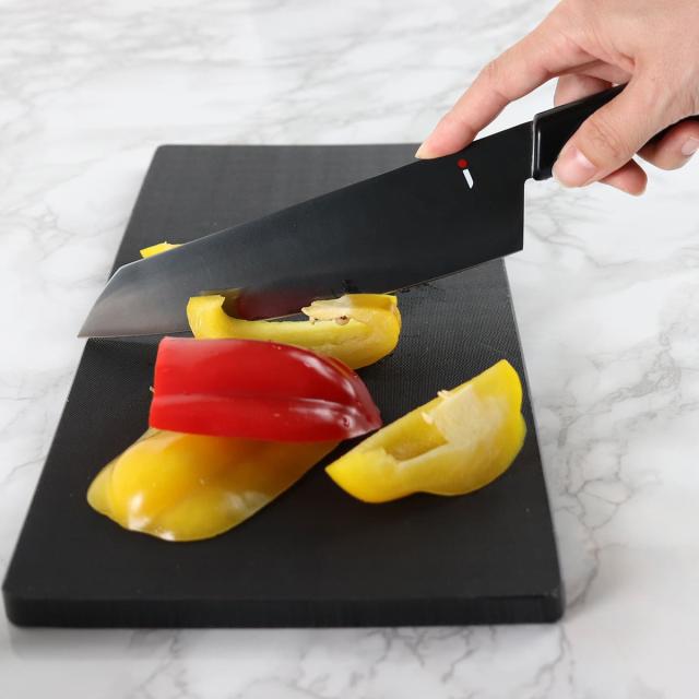 包丁 3本セット NiNJA cool kitchen ware 三徳包丁 牛刀 ペティナイフ 日本製 （ 牛刀包丁 果物ナイフ 料理包丁 包丁セット 関 ニンジャ キッチンナイフ 果物包丁 シェフナイフ 文化包丁 万能包丁 ナイフ 庖丁 黒 ブラック ）_13