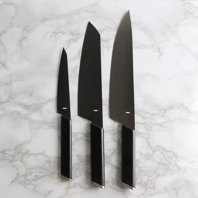 包丁 3本セット NiNJA cool kitchen ware 三徳包丁 牛刀 ペティナイフ 日本製 （ 牛刀包丁 果物ナイフ 料理包丁 包丁セット 関 ニンジャ キッチンナイフ 果物包丁 シェフナイフ 文化包丁 万能包丁 ナイフ 庖丁 黒 ブラック ）_16