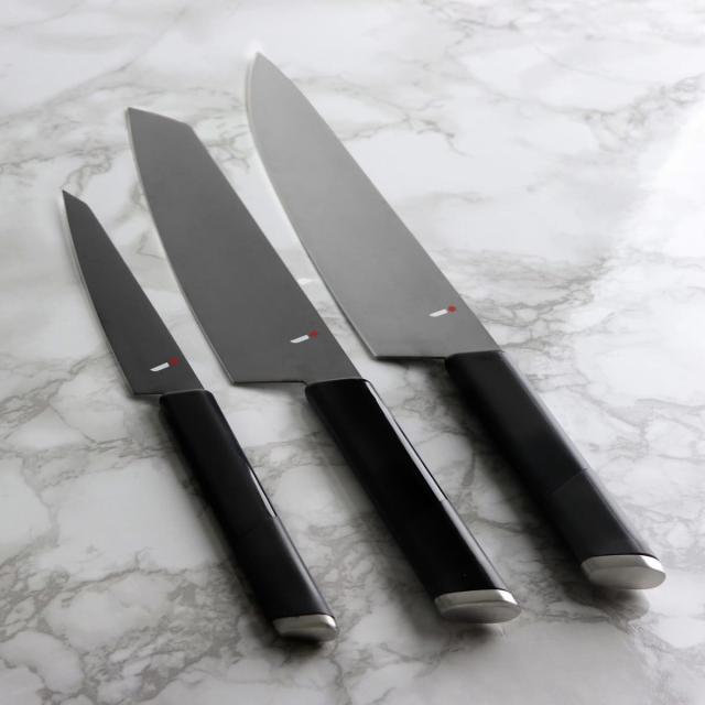包丁 3本セット NiNJA cool kitchen ware 三徳包丁 牛刀 ペティナイフ 日本製 （ 牛刀包丁 果物ナイフ 料理包丁 包丁セット 関 ニンジャ キッチンナイフ 果物包丁 シェフナイフ 文化包丁 万能包丁 ナイフ 庖丁 黒 ブラック ）