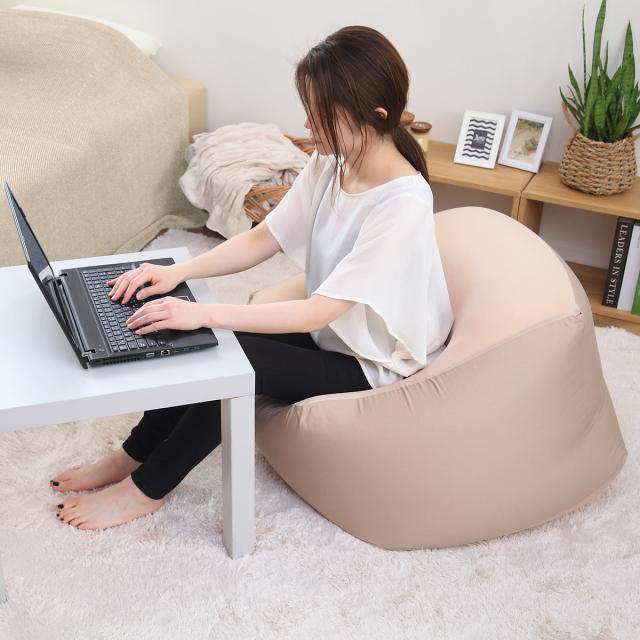 ビーズクッション Lサイズ キューブチェア アースカラー （ 洗える