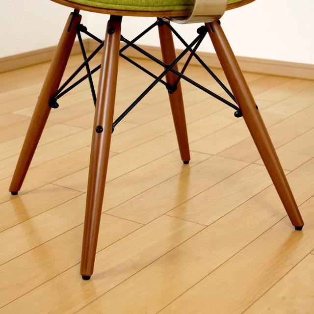 オフィスチェア 座面高46cm 背もたれ ファブリック （ デスクチェア ワークチェア いす 椅子 肘なし キャスターなし 木目調 おしゃれ デザイン クッション ミッドセンチュリー モダン ）
