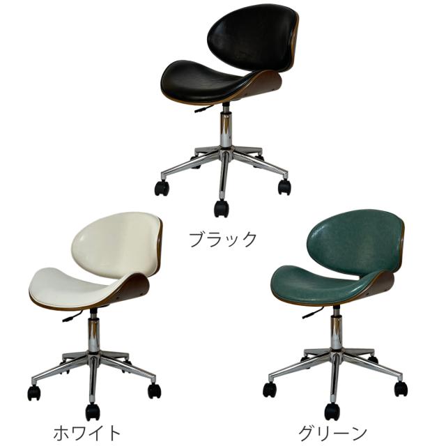 オフィスチェア 昇降式 座面高43〜54.5cm 合皮タイプ デスクチェア KNOX （ 椅子 イス いす チェア キャスター付き 高さ調節 曲木 木目 レザー調 おしゃれ 高級感 ）_2