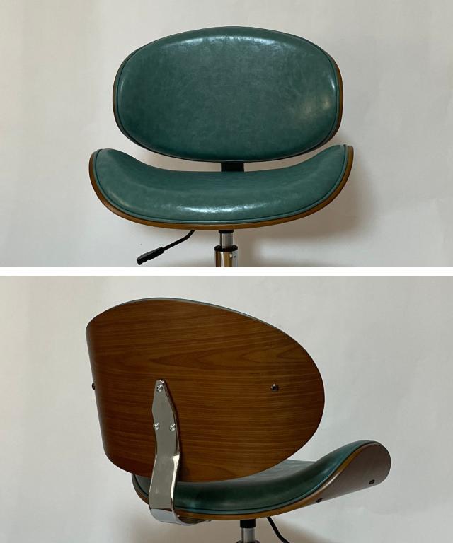 オフィスチェア 昇降式 座面高43〜54.5cm 合皮タイプ デスクチェア KNOX （ 椅子 イス いす チェア キャスター付き 高さ調節 曲木 木目 レザー調 おしゃれ 高級感 ）_5