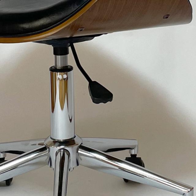 オフィスチェア 昇降式 座面高43〜54.5cm 合皮タイプ デスクチェア KNOX （ 椅子 イス いす チェア キャスター付き 高さ調節 曲木 木目 レザー調 おしゃれ 高級感 ）_7