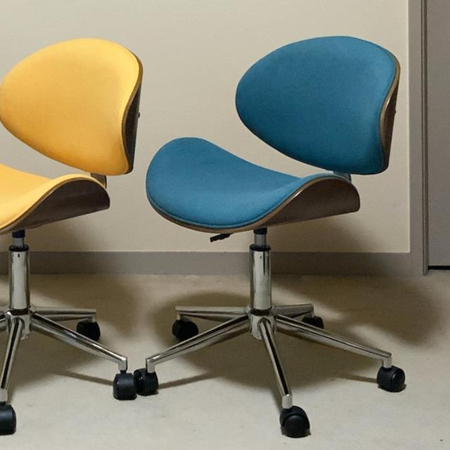 オフィスチェア 昇降式 座面高43〜54.5cm ファブリックタイプ デスクチェア KNOX （ 椅子 イス いす チェア キャスター付き 高さ調節 曲木 木目 ファブリック おしゃれ シンプル 北欧 カラフル ）
