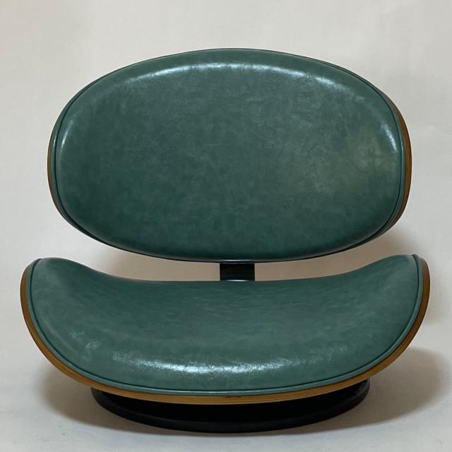 座椅子 回転式 座面高11cm 合皮タイプ ラウンドチェア KNOX （ フロアチェア 座いす 座イス チェア 曲木 木目 レザー調 おしゃれ 高級感 ）_6
