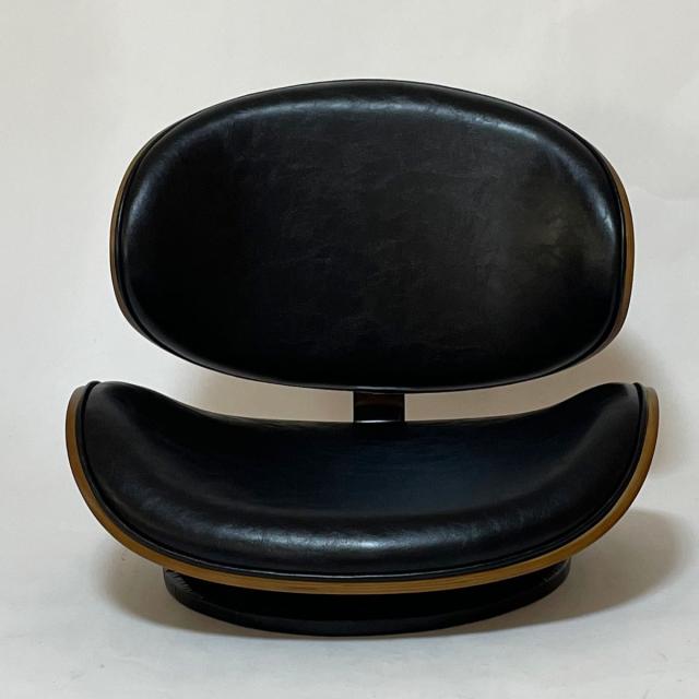 座椅子 回転式 座面高11cm 合皮タイプ ラウンドチェア KNOX （ フロアチェア 座いす 座イス チェア 曲木 木目 レザー調 おしゃれ 高級感 ）_9