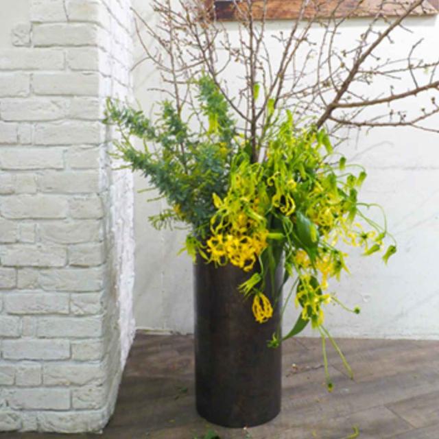 植木鉢 AMシリンダーロング 直径29×高さ60cm （ プランター プラントポット 植物用ポット 花器 鉢カバー ポット 花瓶 花びん 柱 シリンダー 植木鉢カバー 植物 花 観葉植物 ドライフラワー 金属 アルミ ）_3