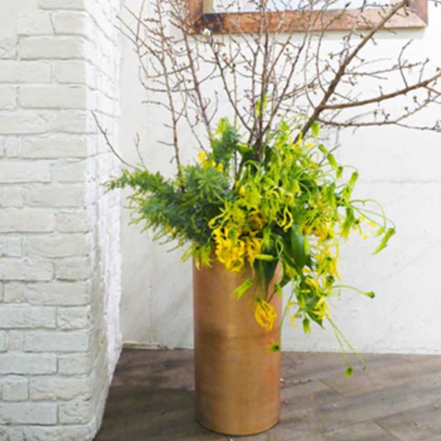 植木鉢 AMシリンダーロング 直径29×高さ60cm （ プランター プラントポット 植物用ポット 花器 鉢カバー ポット 花瓶 花びん 柱 シリンダー 植木鉢カバー 植物 花 観葉植物 ドライフラワー 金属 アルミ ）_4