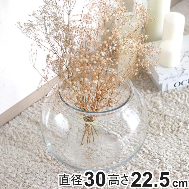 花瓶 割れないガラス PV球形 直径30×高さ22.5cm （ 花びん 花器 フラワーベース 球型 丸 鉢 透明 割れない ポリカーボネート プラ クリア 花 植物 植木鉢 苔 グリーン 金魚鉢型 インテリア おしゃれ 丈夫 ）の通販は 6,247円