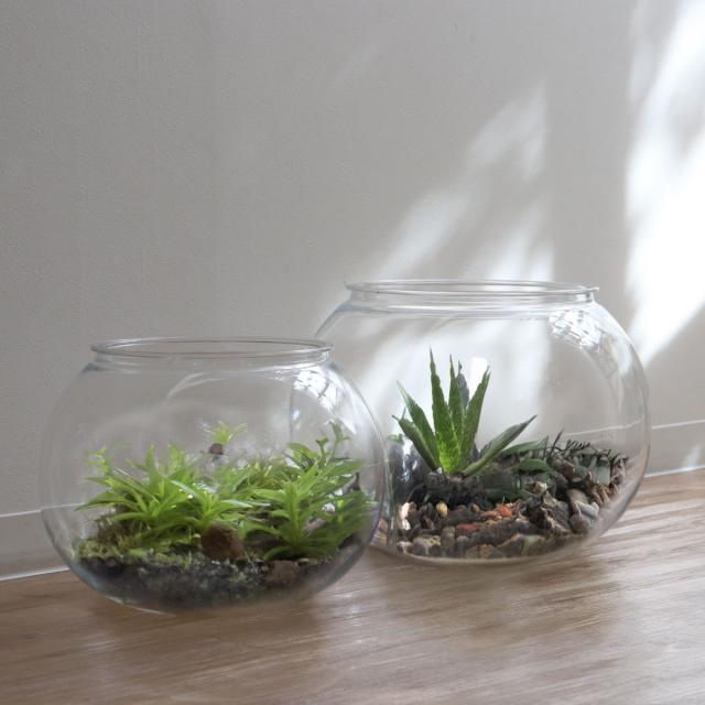 花瓶 割れないガラス PV球形 直径30×高さ22.5cm （ 花びん 花器