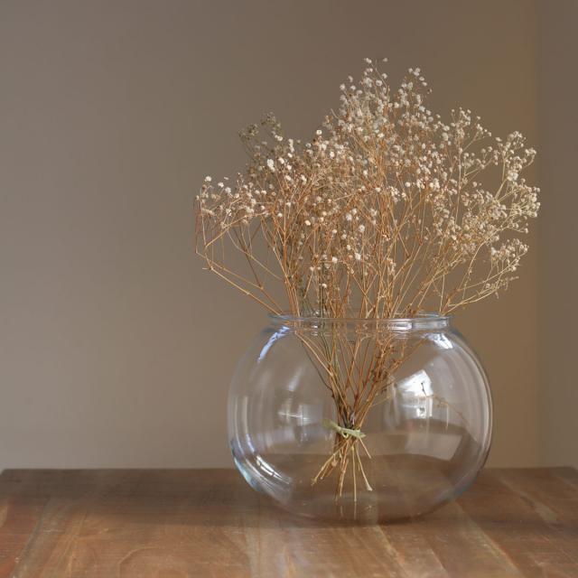 透明ガラス球形花瓶 花瓶 割れないガラス PV球形 直径30×高さ22.5cm （ 花びん 花器