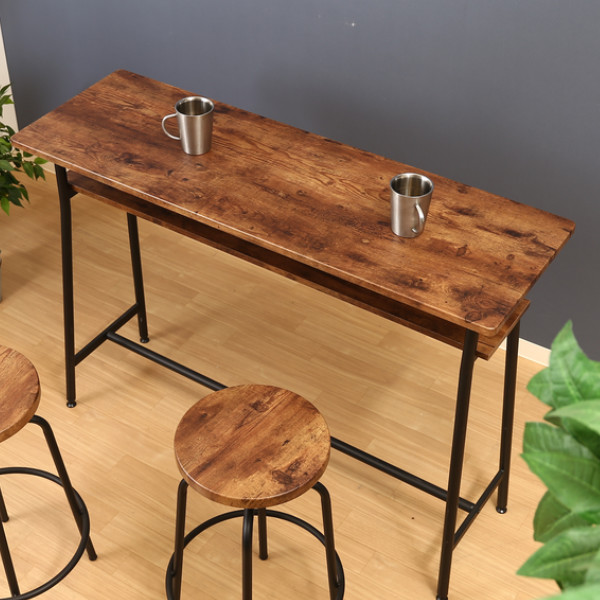 カウンターテーブル 幅1cm キッチンテーブル スチール脚 木目調 ヴィンテージ調 収納 ラック おしゃれ テーブル 机 ハイテーブル ダの通販はau Pay マーケット リビングート