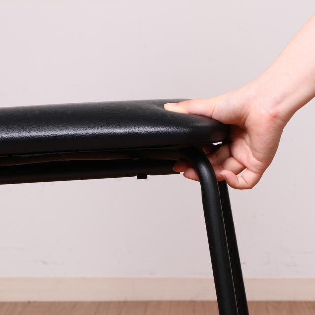 ダイニングチェア 座面高45cm ヴィンテージ調 （ デスクチェア 食卓 椅子 レザー調 PVC 座面 お手入れ簡単 スチール脚 肘なし リビング チェア 異素材 木目調 ）