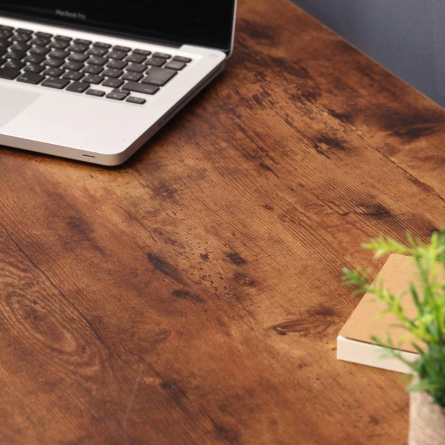 ワークデスク 幅120cm パソコンデスク ヴィンテージ調 （ 天板 広い デスク パソコン 2台置ける 勉強机 木目調 スチール脚 異素材 長方形 ）_8