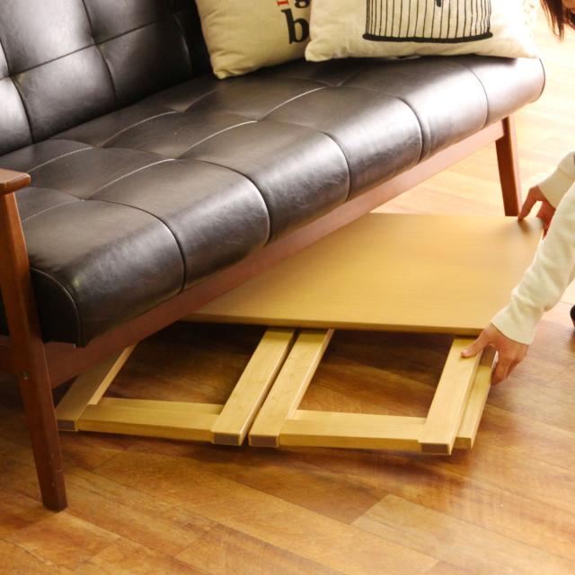 ワークデスク 幅70cm 折りたたみ コンパクト （ デスク サブテーブル 補助テーブル 天然木 木製 省スペース ナチュラル 北欧 シンプル リビング 薄型 完成品 ）_13