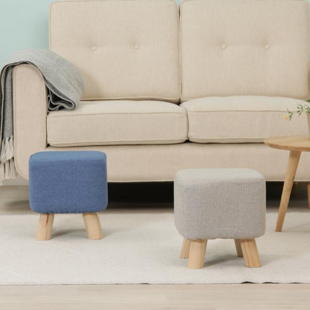 スツール 木製 角型 幅26.5cm ミニスツール ファブリック （ 四角 ミニ