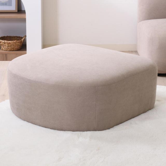 スツール オットマン 座面高35cm Chamill （ 足置き フロアソファ ローソファ ロータイプ 撥水生地 ファブリック 韓国インテリア ナチュラル くすみカラー ）_13