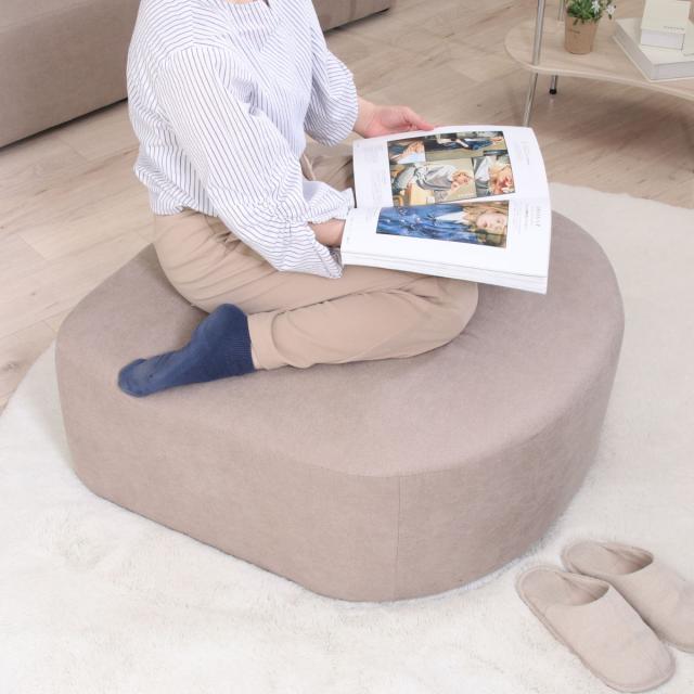 スツール オットマン 座面高35cm Chamill （ 足置き フロアソファ ローソファ ロータイプ 撥水生地 ファブリック 韓国インテリア ナチュラル くすみカラー ）_7