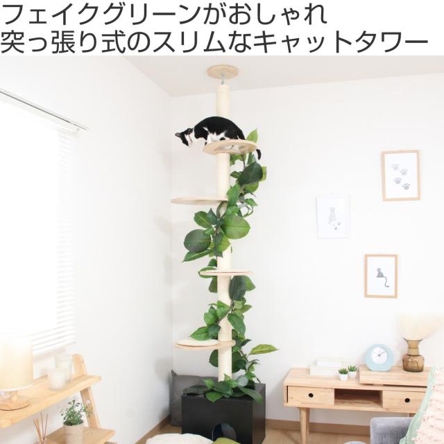 キャットタワー ねこの休ら木 ソラ 爪とぎ 突っ張り （ キャットツリー
