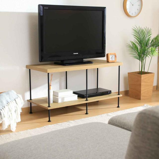 EZBO テレビ台 幅90cm 32型対応 工具不要 （ TV台 収納 ラック 棚 ディスプレイ 木目調 背面化粧 イジボ 組立簡単 テレビボード リビング 間仕切り お掃除ロボット対応 ）_10