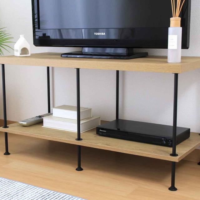 EZBO テレビ台 幅90cm 32型対応 工具不要 （ TV台 収納 ラック 棚 ディスプレイ 木目調 背面化粧 イジボ 組立簡単 テレビボード リビング 間仕切り お掃除ロボット対応 ）_15