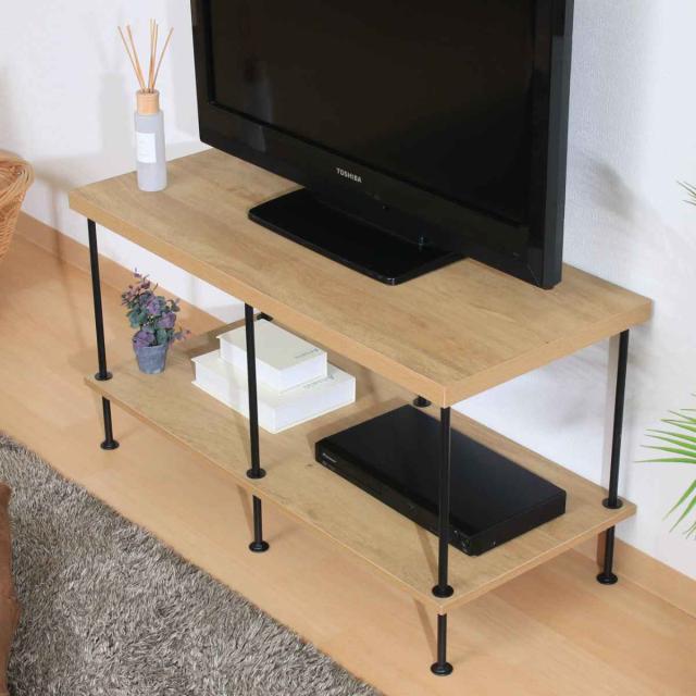 EZBO テレビ台 幅90cm 32型対応 工具不要 （ TV台 収納 ラック 棚 ディスプレイ 木目調 背面化粧 イジボ 組立簡単 テレビボード リビング 間仕切り お掃除ロボット対応 ）_8