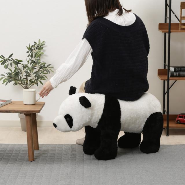 アニマルスツール パンダ 幅35×奥行90×高さ53cm （ スツール 動物 椅子 キッズ イス チェア オットマン キッズチェア 丈夫 安心 座れる 乗れる ぬいぐるみ インテリア ）_8