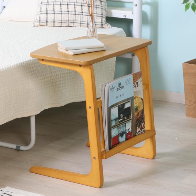 ✦オランダ家具✦オーク材サイドテーブル マガジンラック付 コーヒー