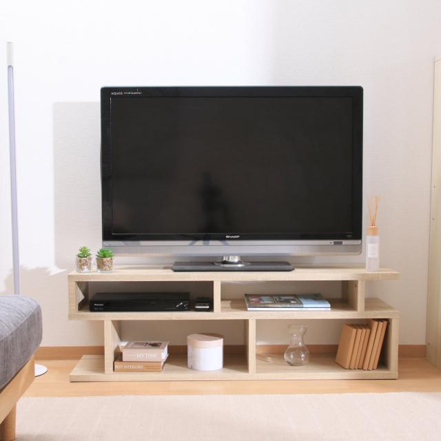 テレビ　テレビ台付き テレビ台 幅117.7cm S字型 シンプル 木製 （ TV台 TVボード テレビ
