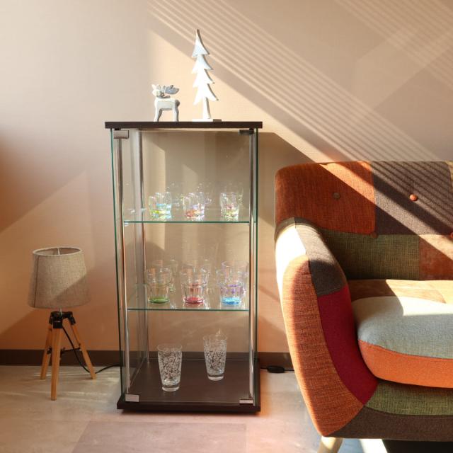 ショーケース 幅42.5cm 3段 コレクションケース ガラス製