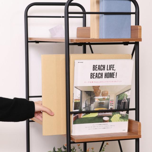 オープンシェルフ 幅71cm 5段 ブルックリン調 スチールラック