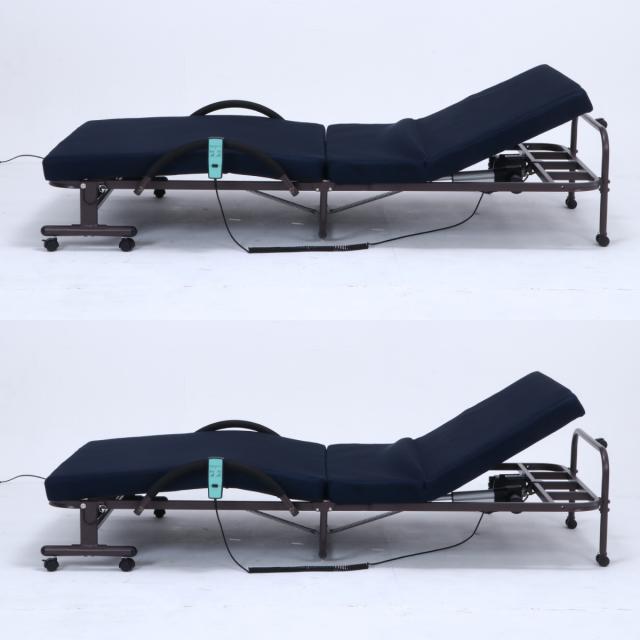 電動ベッド シングル 折りたたみ ベッド マットレス 電動 リクライニング （ リクライニングベッド 折りたたみベッド ベット 折り畳み シングルベッド 背 脚 折り畳みベッド 電動リクライニングベッド キャスター付き ）_11