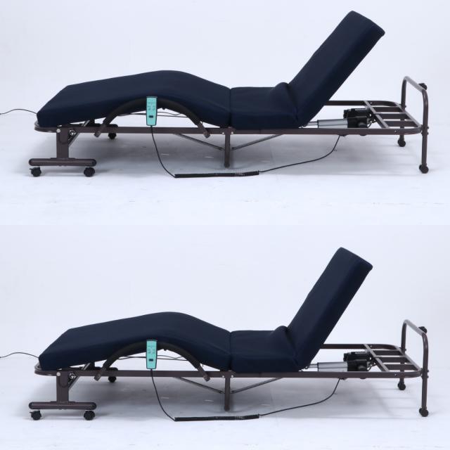 電動ベッド シングル 折りたたみ ベッド マットレス 電動 リクライニング （ リクライニングベッド 折りたたみベッド ベット 折り畳み シングルベッド 背 脚 折り畳みベッド 電動リクライニングベッド キャスター付き ）_13