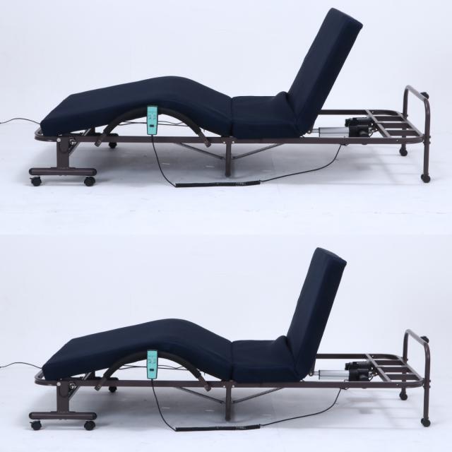 電動ベッド シングル 折りたたみ ベッド マットレス 電動 リクライニング （ リクライニングベッド 折りたたみベッド ベット 折り畳み シングルベッド 背 脚 折り畳みベッド 電動リクライニングベッド キャスター付き ）_14