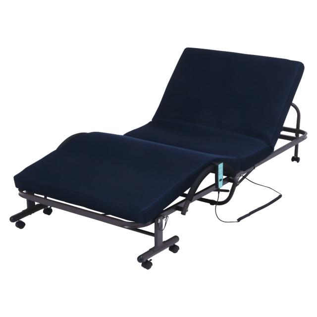 電動ベッド シングル 折りたたみ ベッド マットレス 電動 リクライニング （ リクライニングベッド 折りたたみベッド ベット 折り畳み シングルベッド 背 脚 折り畳みベッド 電動リクライニングベッド キャスター付き ）_2