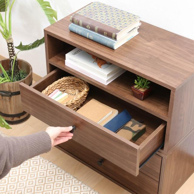 インナーボックス EZBO コネクトボックス 引き出し １段 （ 幅60×奥行32×高さ31cm 収納棚 収納ボックス オープンラック ラック 収納 ボックス BOX 棚 小物 簡単組立 連結可能 おしゃれ シンプル 書類 横長 リビング収納 ） その他ケース・ボックス・小物